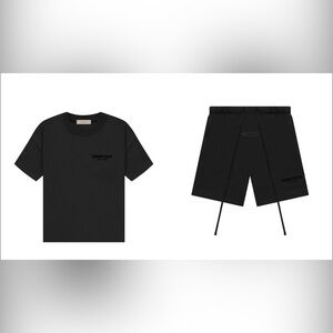 Essentials Black Tee and Shorts Combo